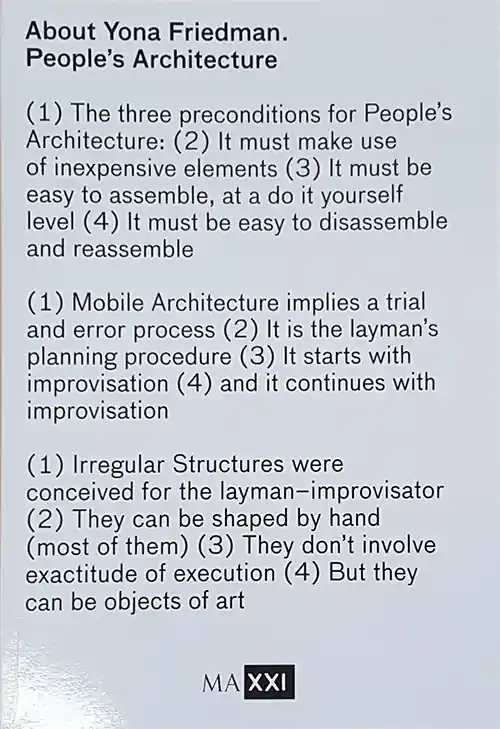 Seizoensaanbieding About Yona Friedman. People's Architecture