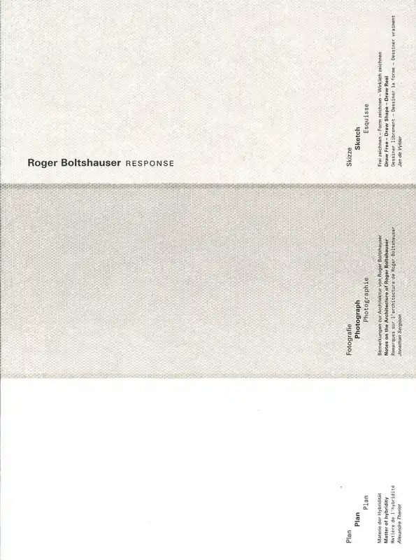 Betaalbaar Roger Boltshauser. RESPONSE