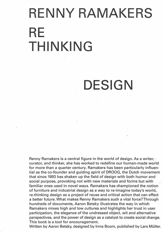 RENNY RAMAKERS. RE THINKING DESIGN Koop Vandaag