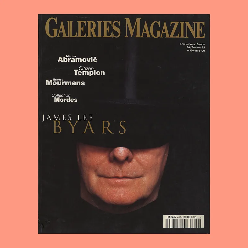 Weekendaanbieding Galeries Magazine summer 1995, n° 62: Articles on James Lee Byars, Ernest Mourmans, Marina Abramović (o.a)