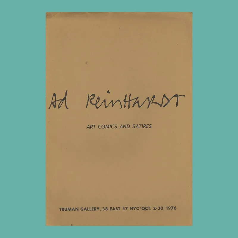 Korting Ad Reinhardt: Art Comics and Satires (Truman Gallery NYC, 1976)
