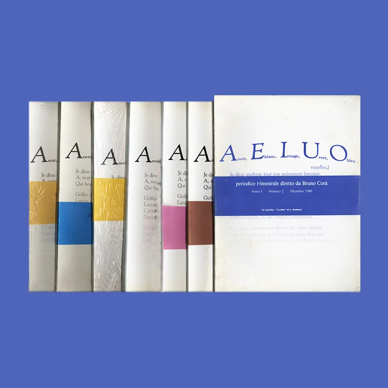 A noir, E blanc, I rouge, O vert, U bleu; AEIOU (1980-1987, 7 magazines) Direct Beschikbaar