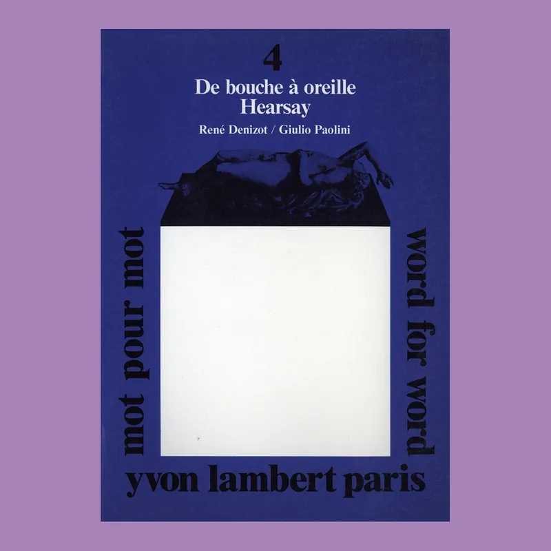 Hete Deal René Denizot / Giulio Paolini: De bouche à oreille Hearsay