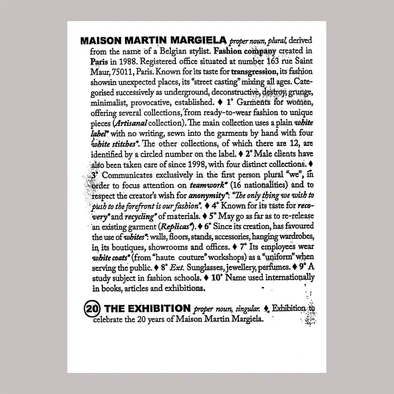 Laatste Kans Maison Martin Margiela: 20 Years The Exhibition – Sold Out