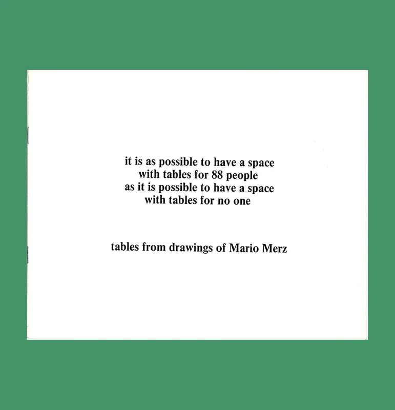 Koopje Mario Merz: Tables from Drawings (John Weber Gallery NY, 1974)