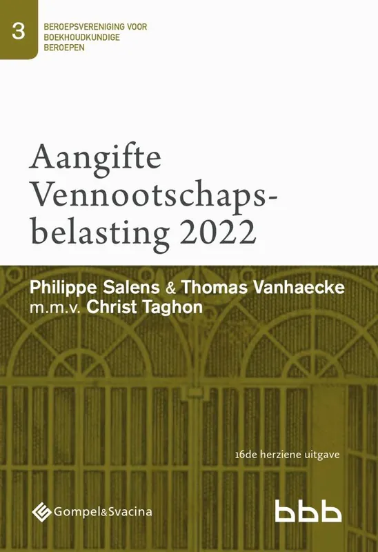 3-Aangifte Vennootschapsbelasting 2022 (gedrukte versie) / Druk 16 Gratis Retour