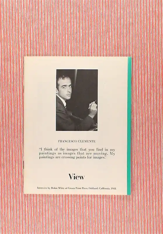 Hoge Kwaliteit View: Francesco Clemente. Interview by Robin White