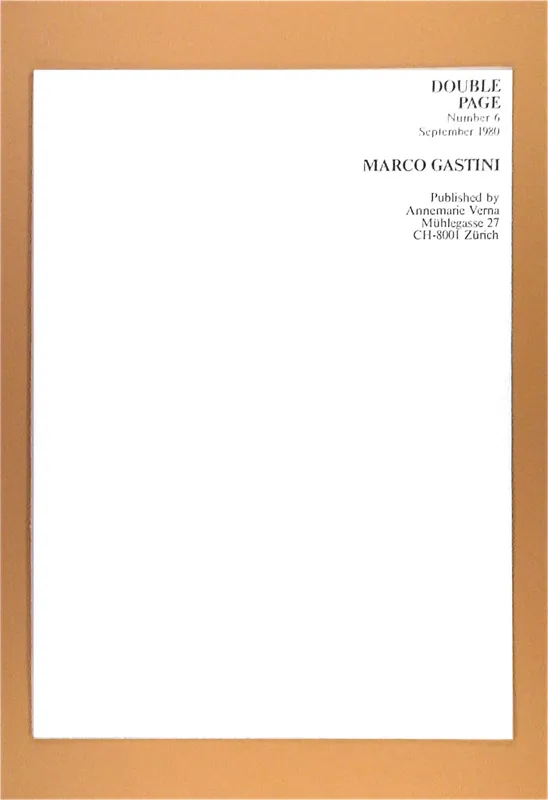 Koopje Marco Gastini. Double Page Number 6, September 1980