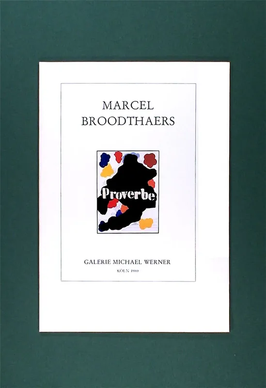 Marcel Broodthaers. Galerie Michael Werner Köln, 1980 Exclusieve Aanbieding