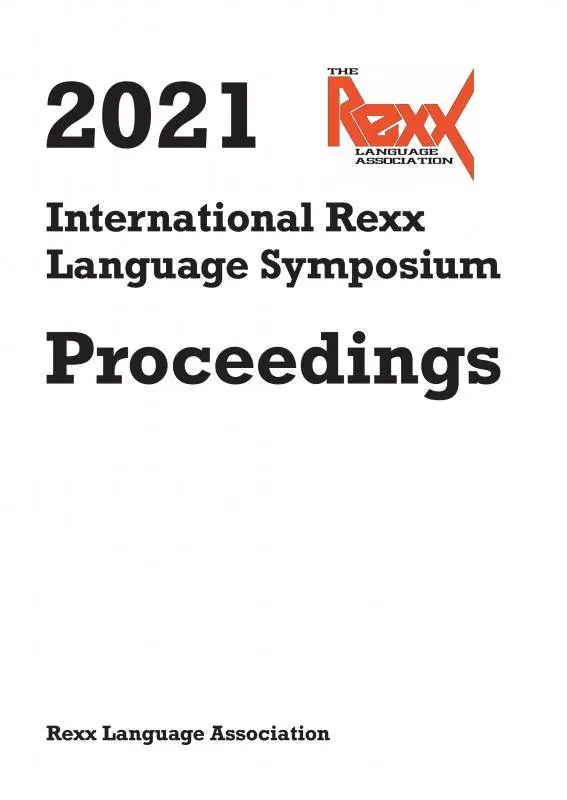 2021 International Rexx Language Symposium / 1st Edition Meest Verkocht