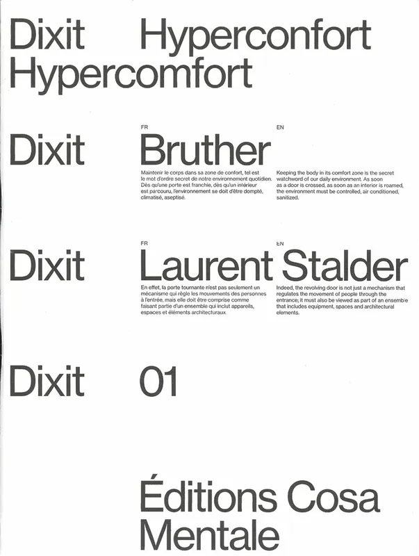 Weekendaanbieding Dixit 01. Hyperconfort | Bruther | Laurent Stalder