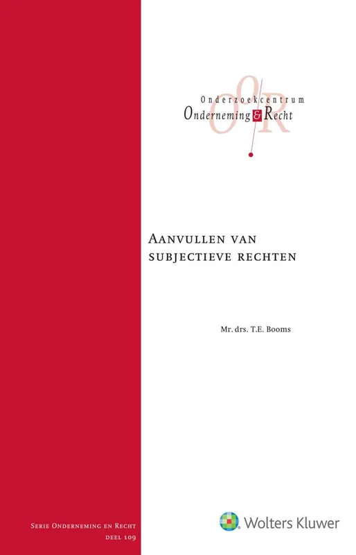 Speciale Aanbieding Aanvullen van subjectieve rechten / Druk 1
