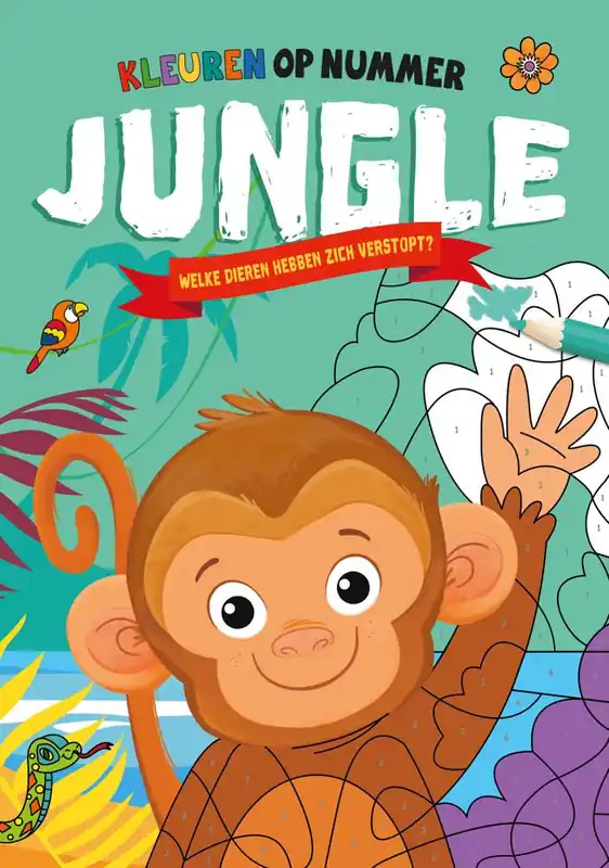 Jungle - Kleuren op nummer / Druk 1 Merkproduct