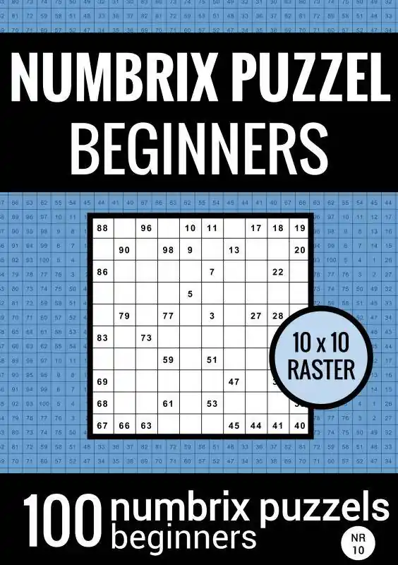 Puzzelboek met 100 Numbrix Puzzels voor Beginners - NR.10 - Numbrix Puzzel Makkelijk / Druk 1 Lage Kosten