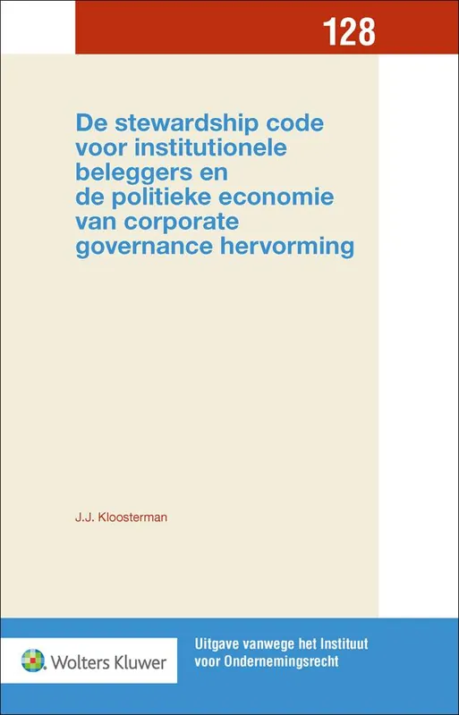 Bestel Nu De stewardship code voor institutionele beleggers / Druk 1