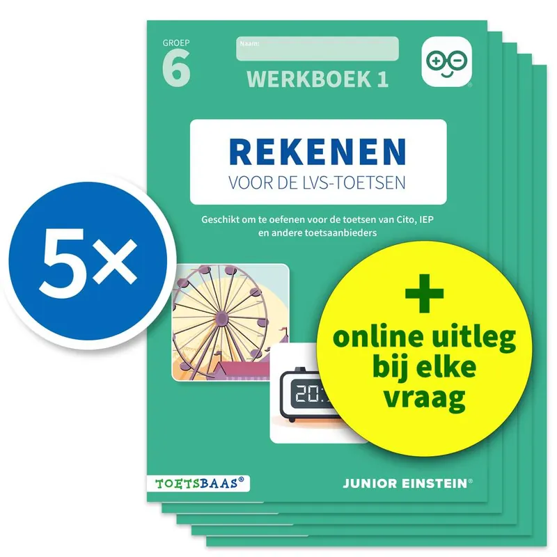 Rekenen voor de LVS-toetsen - Groep 6 - Werkboek 1 - Set van 5 / Druk 1 Direct Verzonden