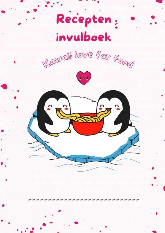 Direct Verzonden Recepten invulboek Kawaii love for food / Druk 1