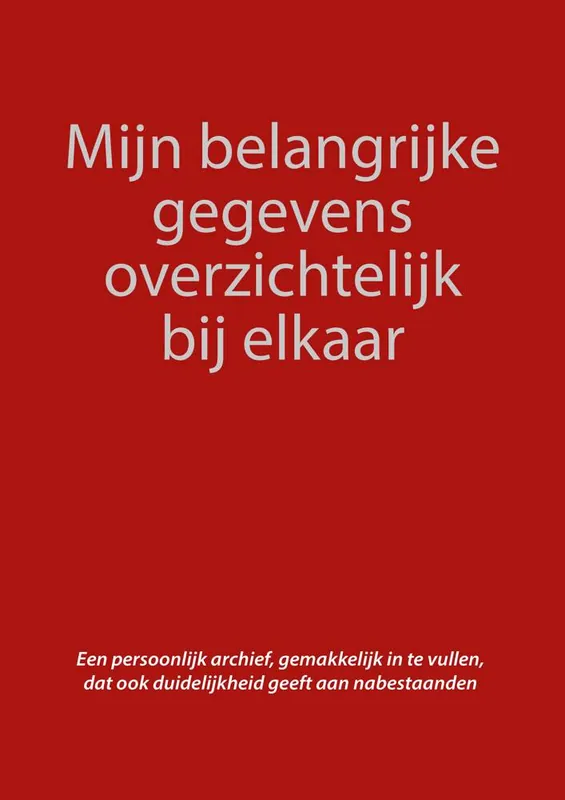 Mijn belangrijke gegevens overzichtelijk bij elkaar / Druk 1 Veilige Betaling